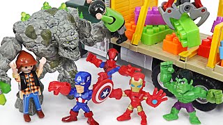 Marvel Avengers Hulk, Spider-Man, Iron Man! Defeat the stone golem! | DuDuPopTOY