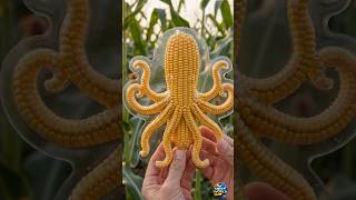 🌽 Giant Octopus Corn Transformation 🐙#OctopusCorn #CornTransformation #CreativeFarming #FoodArt