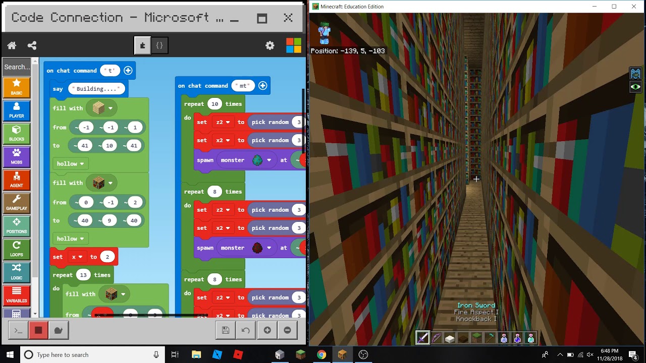 Minecraft MakeCode Project - Claire and Grace (CluelessHorror) - YouTube
