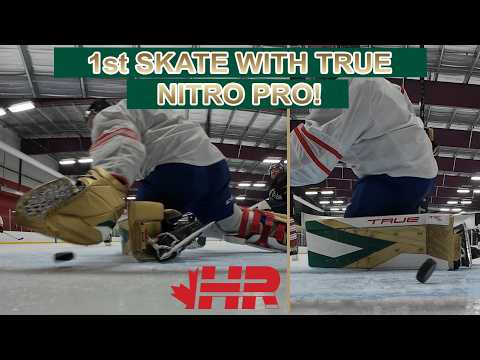 1st skate in True Nitro Pro goalie pads & 580 glove! Beer league hockey net cam