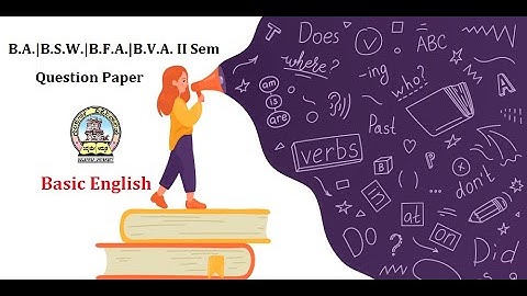 BA 2nd Semester Basic English Question Paper | BA BSW BFA BVA -II Sem Basic English Question Paper
