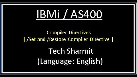 IBMi (AS400) - /Set and /Restore Compiler Directive | compiler directives IBMi | | rpgle programming