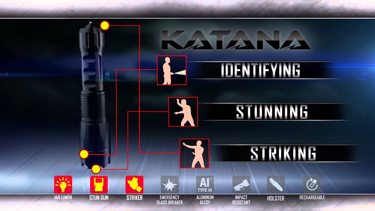 Guard Dog Katana Stun Gun Flashlight and Tail Striker