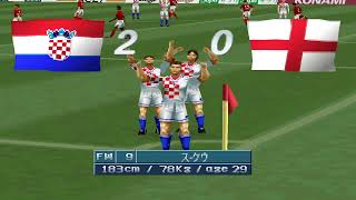العاب الزمن الجميل | مباراة منتخب كرواتيا ضد منتخب انجلترا 1998 | بلايستيشن1 | playstation1