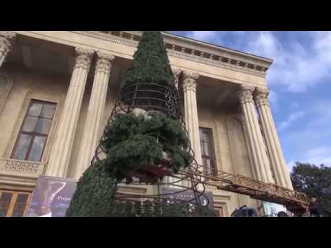 ქუთაისში ცენტრალურ მოედანზე ნაძვის ხეს აწყობენ