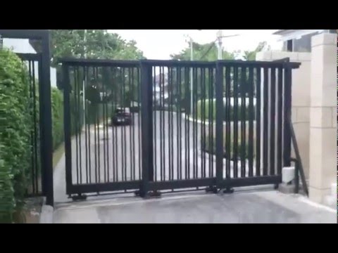 Video Gắn motor mở cửa cổng trượt xếp ba cánh tự động - youtube