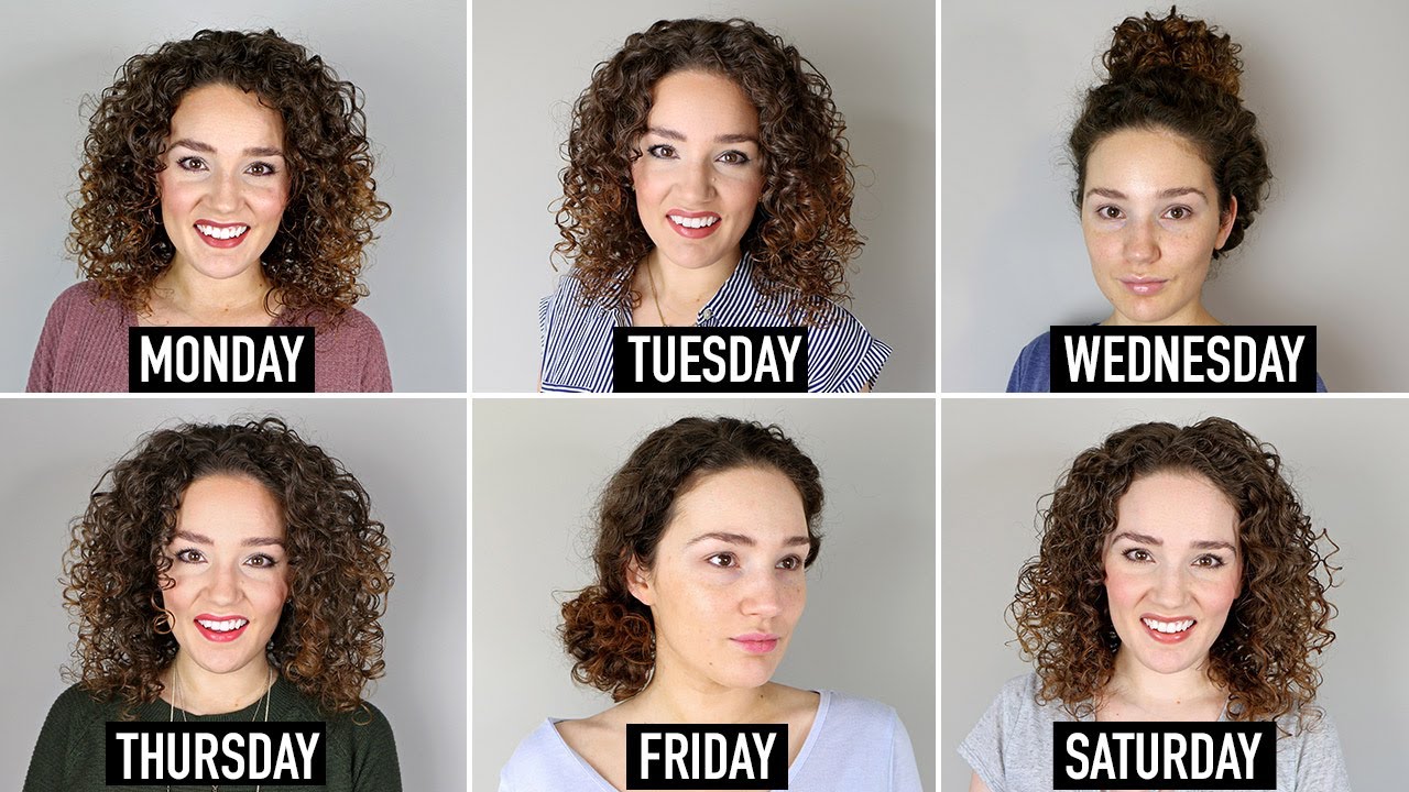 A Week with Curly Hair - Wash Day, Refreshing, Co-Wash & Go, Lazy Bun  Hairstyles - YouTube