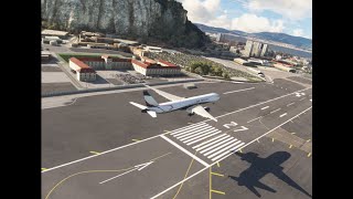 The Boeing 777 was a bit late in landing at Gibraltar Airport