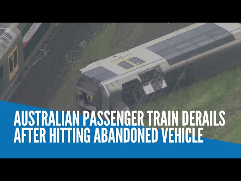 Australian passenger train derails after hitting abandoned vehicle