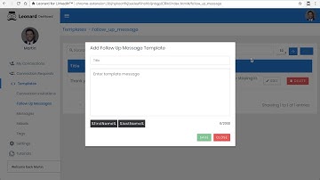 How to add welcome message templates for accepted connections