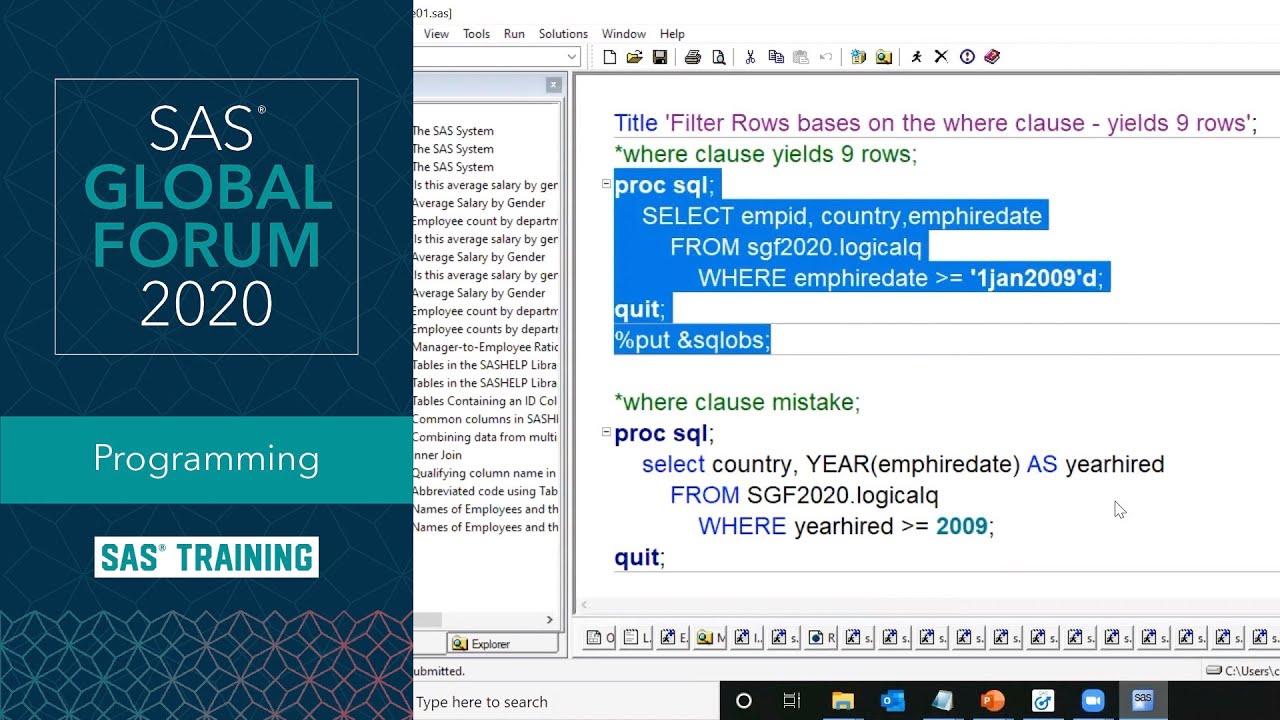 Sas Tutorial | Step-By-Step Proc Sql