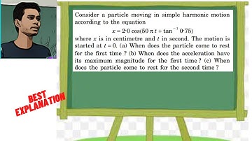 Consider a particle moving in simple harmonic motion according to the equation x = 2.0 cos(50 π t +