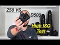 Nikon Z50 Vs D500 high ISO test. ISO 400 up to ISO 51,000