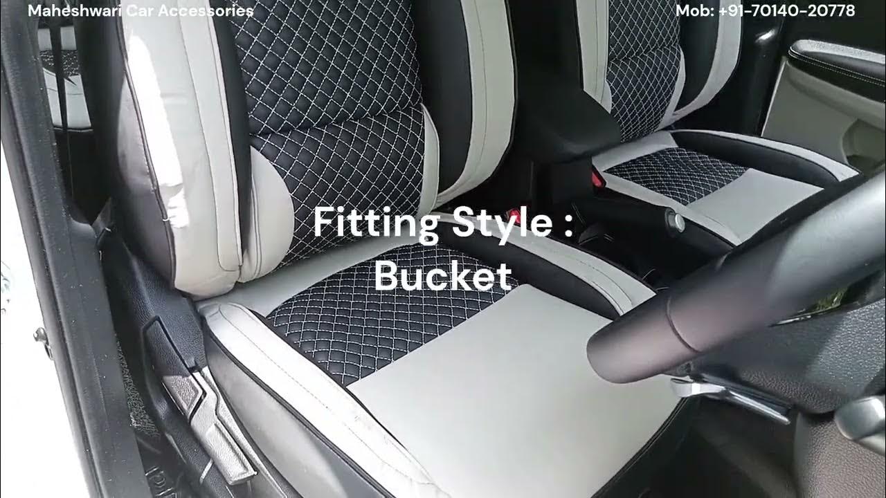 Kia Seat Cover (Bucket Fit) (Trident Leather) (Black and Grey