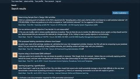 Threads Started by a specific User - Elsmar Cove Forum Software Instructions