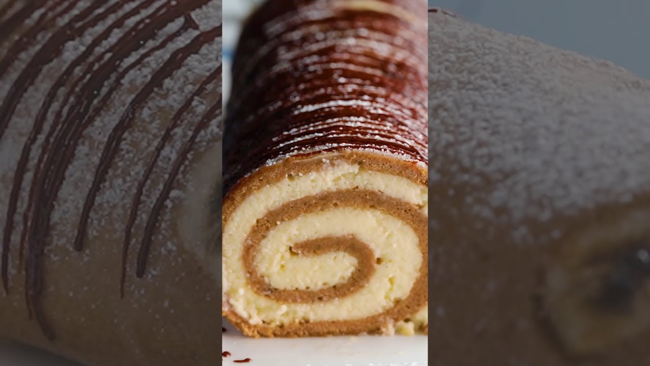 Easy Banana Cheesecake Roll Cake #shorts | Tastemade