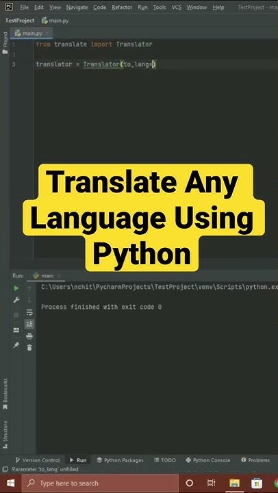 Translate any Language using Python - YouTube