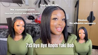 GLUELESS 7X5 BYE BYE KNOT YAKI BOB WIG | FT. NADULA HAIR