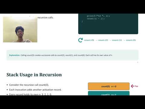 Stack usage pattern function calls and Recursion through Activation Records (Assignment ~ 2)