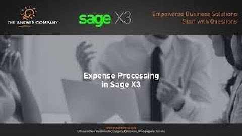Expense Processing in Sage X3