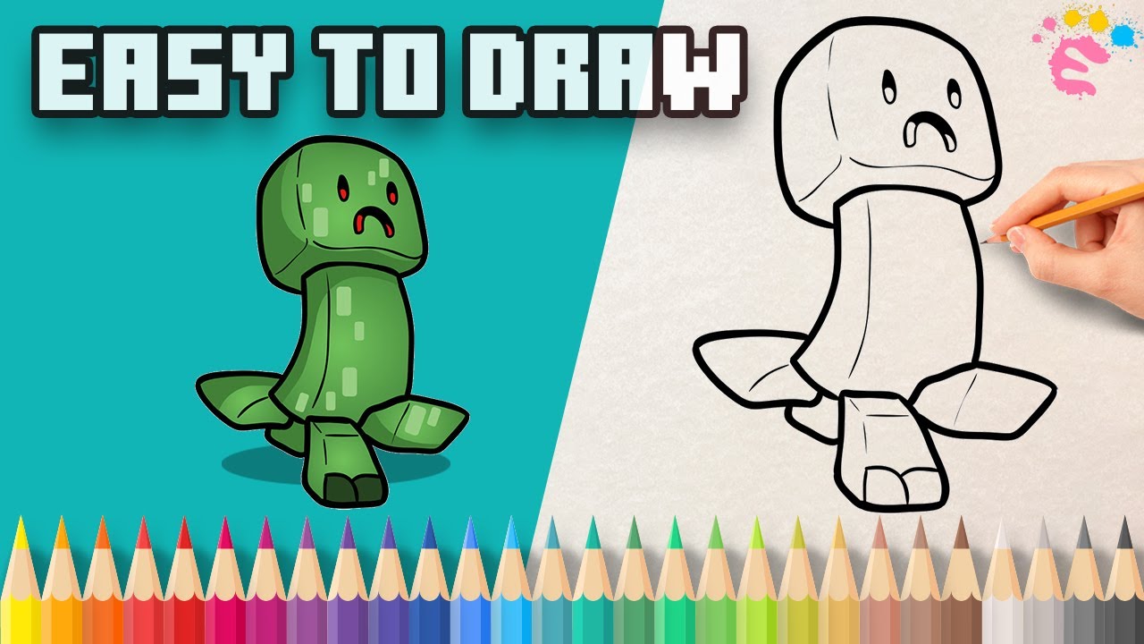 Creeper Drawing - How To Draw A Creeper Step By Step