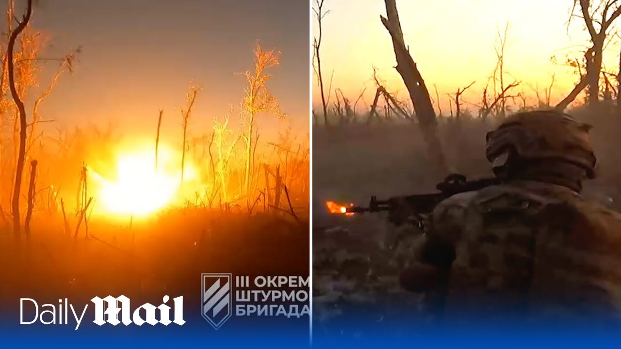 Ukraine soldiers storm Russian trenches at dawn in brutal grenade and gunfire attack near Bakhmut