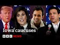 Iowa caucus: Republican rivals make last-ditch bids to cut Trump&#39;s lead | BBC News