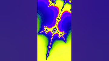 #fractalart #shortart #animationart Yellow & Blue Infinity: Mandelbrot Voyage with Acid Techno Pulse