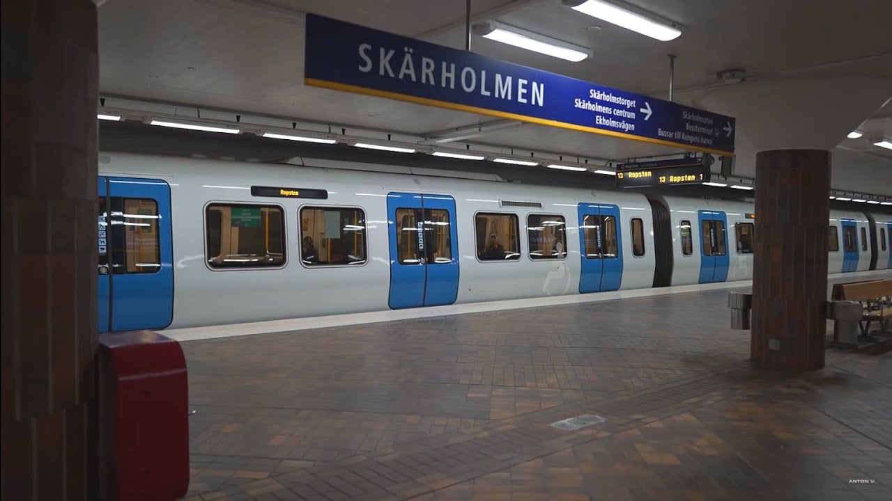Sweden, Stockholm, subway ride from Fittja to Skärholmen