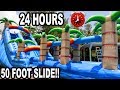 24 HOUR CHALLENGE ON 50ft SLIP N SLIDE!! (Day 1 Of 7) | JOOGSQUAD PPJT