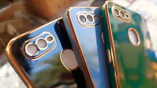 oppo A12/A5s & realme 2 golden line premium soft Chrome case | silicon golden line Chrome Cover 🔥 screenshot 3