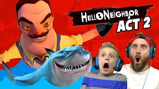CRAZY SHARK! Hello Neighbor ACT 2 Probs! KIDCITY GAMING
