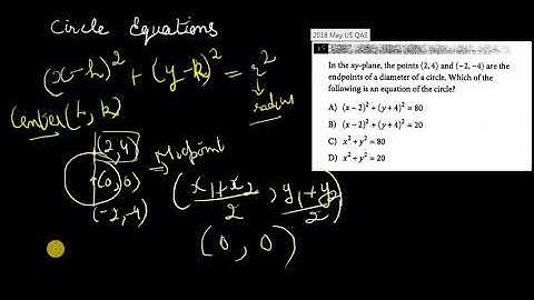 Circle Equations SAT-Endpoints of Diameter example