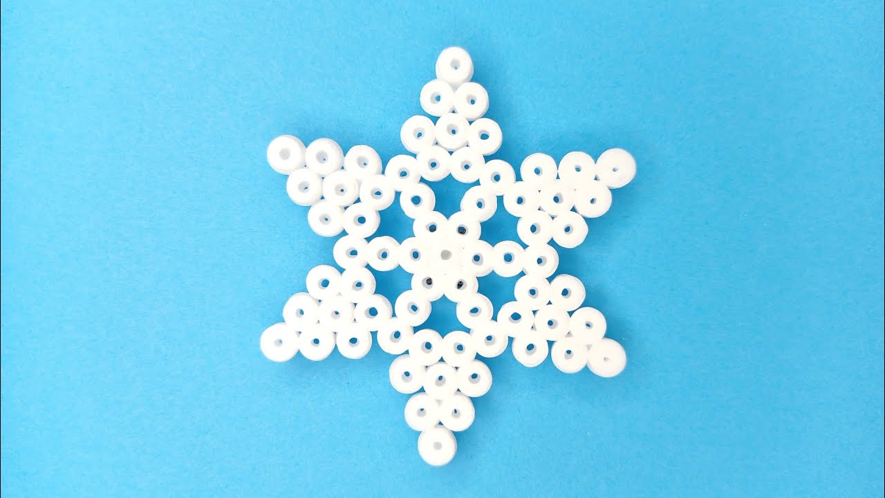 Snowflake / How to make a perler bead snowflake 