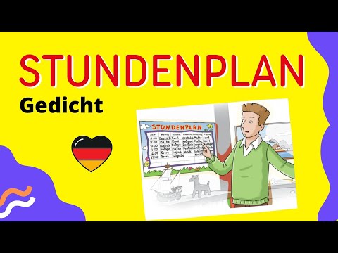 Stundenplan - Gedicht - Schulfächer lernen - German for kids | Deutsch  A1