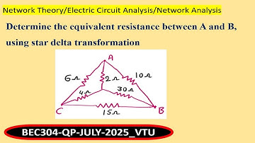 Determine the equivalent resistance between A and B, using star delta transformation
