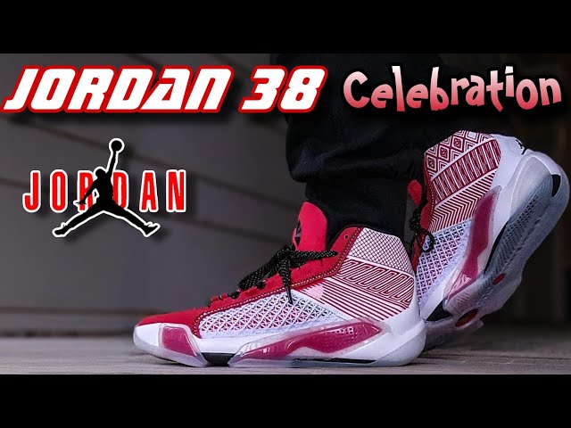 スニーカー Nike Air Jordan 38 Celebration WHITE BLACK UNIVERSITY RED Air Jordan 38 'Celebration' Sneaker Review & On Feet - YouTube