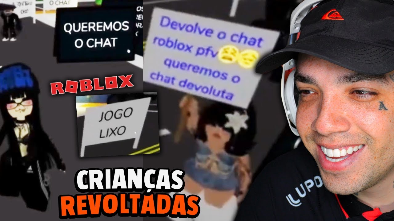 CRIANÇAS FAZEM PROTESTO INSANO NO ROBLOX: 'DEVOLVE O CHAT!' KKKK