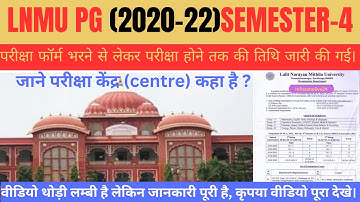 lnmu pg examination program | lnmu pg admission 2020-22 | #lnmu #2023 #bihar #pg #exam #lnmuinfo