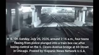 4 Teens Die After Truck Plunged Into Train Box Car Underneath Bridge After Fleeing Chicago Police