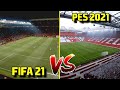 🔥 FIFA 21 vs PES 2021 - ALL Stadiums Comparison✅ Ft. Emirates, Old Trafford | Fujimarupes