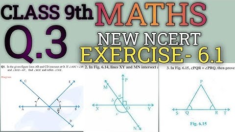 CLASS 9 NCERT MATHS CHAPTER 6 | Lines and Angles|Exercise-6.1 question no.-3
