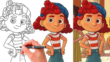 How To Draw GIULIA MARCOVALDO From LUCA | EASY DISNEY DRAWING