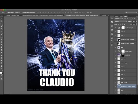 How To Make An AMAZING Sports Poster on Photoshop - Claudio Ranieri - Thank You