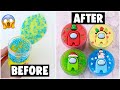 4 EXTREME AMONG US SLIME MAKEOVERS! *fixing my 1 year old slimes*