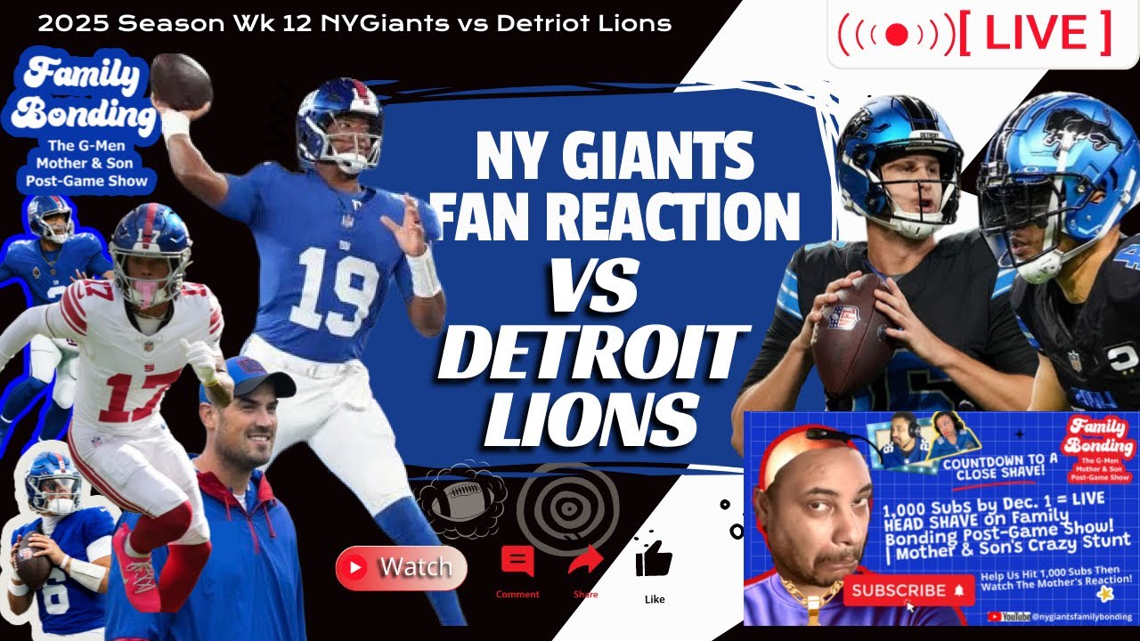 NY GIANTS BLOW IT AGAIN in OT! Game Week 12 NY Giants vs Detroit Lions #newyorkgiants #NFL