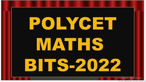 POLYCET 2022 MATHS BITS| TS POLYCET 2022 MATHS BITS