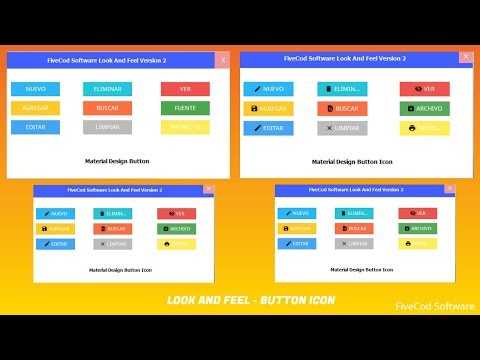 Material Design Look And Feel Version 2- Java Netbeans | Button Icon