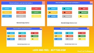 Material Design Look And Feel Version 2- Java Netbeans | Button Icon