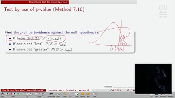 Lec 12D: Hypothesis Test For One Proportion, Including Example